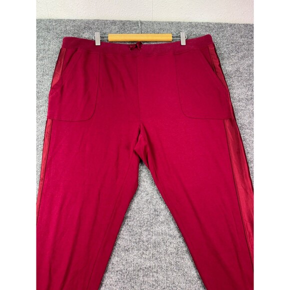 Chico’s Zenergy Women’s Size 4 20/22 Comfort Waist Red Jogger Pants Satin Trim - Picture 2 of 11